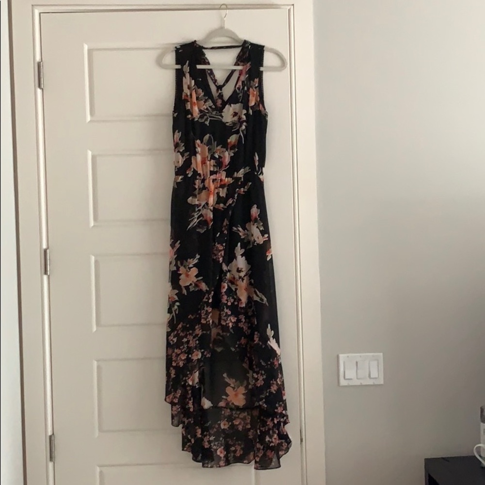 White House black market high low halter tie dress